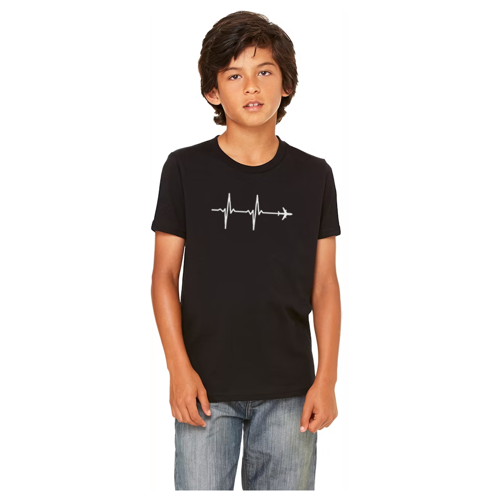 Heart Monitor Airplane T-Shirt